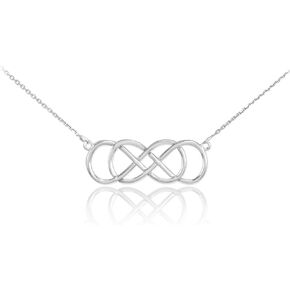 Claddagh Gold 925 Sterling Silver Double Infinity Pendant Necklace