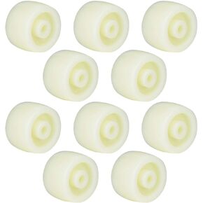 10PCS Nylon Wheel, 1.5 Inch Nylon Roller Wheel White Round Pulley Caster Nylon Fixed Mini Castors Single Wheel, 40KG Maximum Load for Small Flatbed Trucks Product Matching Wheels