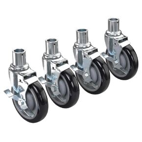 Krowne Shelving Caster, Locking Wheels Silver (1 x 1. inches /1 x, 1 Miles Offset)