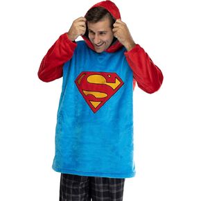 DC Comics Justice League Mens Oversized Sherpa Sweatshirt Lounge Hoodie