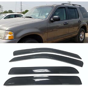 Smoke Tinted Window Visors Sun Vent Shade Rain Wind Guard Deflector Compatible with Ford Explorer 2002-2010