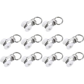 Curtain Track Rollers (14mm/0.55") 20Pcs, Plastic Twin Wheeled Carriers Drapery Rail Sliding Gliders - for Home Window Curtain Tracks