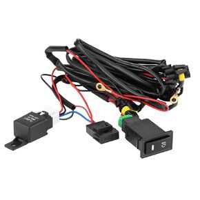 Universal Car Wiring Relay Switch, Fog Light Switch Wiring Kit 12V Car LED Rear Fog Light Harness Bar Wiring Kit with Relay On/Off Switch