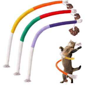3PCS Cat Chew Toy for Teeth Cleaning, 27.56 inches Cat Toys Catnip Rope Toys for Indoor Cats, Catnip Toys for Cats, Interactive Cat Nip Cat Toys for Bored Indoor Adults Cats Kitten Kitty