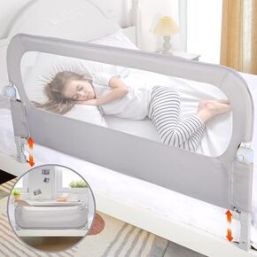 Baby Bed Rail Guard for Toddlers - 47" Toddler Bed Rails for Crib,Twin,Full, Queen Bunk Size Bed Swing Down Bedrail Extral Tall Child Safety Side Railing Guards for Kids