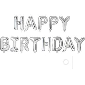 YUNGSUN Gold Happy Birthday Balloons Banner, 16 Inch Reusable 3D Letter Aluminum Foil Inflatable Letter Balloon Sign for Party Decor and Event Supplies