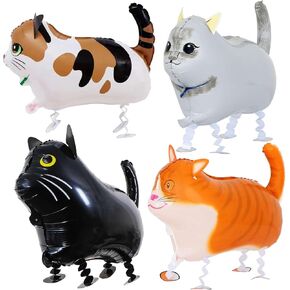 LHOAVWE 4 Pack Walking Cat Balloons Animal Pet Cat Balloons Cat Balloons for Kids Birthday Party Pet Cat Theme Birthday Party Decorations, Giant in Saudi Arabia