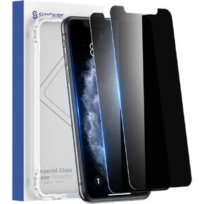 SYNCWIRE Privacy Screen Protector for iPhone 11 Pro Max/XS Max 6.5" [2-Pack], Anti Spy Tempered Glass Film with Auto Alignment Tool [9H, Shatterproof, Bubble Free, Sensitive Touch, Anti-Smudge]