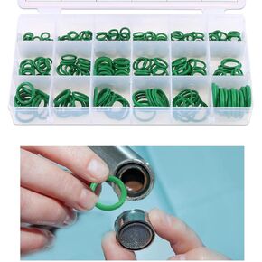 270 PCS Car O-Ring Assortment Sets, 18 Sizes Waterproof Rubber Automotive Air Condition Compressor Gasket Washer, Universal Vehicle Repair Sealing Rings Accessories for Cars SUVs Trucks (Green)