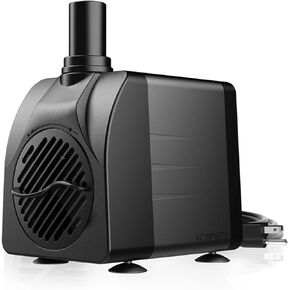 AC Infinity Submersible Water Pump 396 GPH (1500 L/H), Ultra Quiet 20W Fish Tank Flow Pressure Control with 5 ft. High Lift Pump for Aquariums, Fountains, Ponds, Pools, Hydroponics