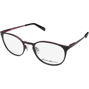 Eddie Bauer 32205 Womens/Ladies Oval Full-Rim Flexible Hinges Eyeglasses/Eyeglass Frame (49-19-135, Black)