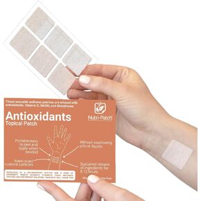 NUTRI-PATCH Antioxidants Topical Patch,Infused with VIT.C,CoEnzymeQ10,NADH,NAC,Quercetin,and Other Wellness Ingredients.Designed to give You a Boost (30/Pack).