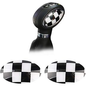 GTINTHEBOX JCW Style ABS Shift Knob Automatic Trans Trim Badge Covers for Mini Cooper/Cooper S Hardtop (F56), Hardtop 4-Door (F55), Convertible (F57) & Clubman (F54)