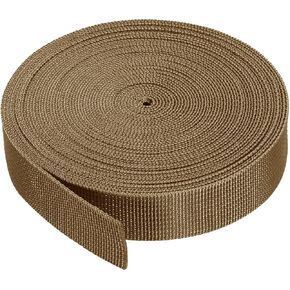 MECCANIXITY Lightweight Webbing Strapping 1 Inch 10 Yards Brown for DIY Repair, Backpack, Luggage-Rack, Crafts