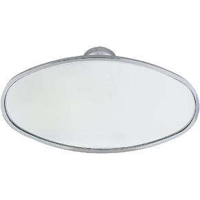 United Pacific Oval Chrome Plated Aluminum Interior Rear View Mirror With Glue-On Mount, 70802