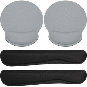 Mouse Pad and Keyboard Wrist Rest - Ergonomic Mouse Pad Keyboard Pad with Wrist Support Pad Wrist Rest for Computer Keyboard for Comfy Typing (Pack of 2)