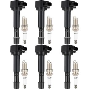 ECCPP UF413 6 ignition coils with 6 iridium Spark Plugs for Honda for ford for ford for Acura1 for Saturn Civic Pilot Ridgeline MDX EL Vue 1.7L 3.5L UF400 UF512 UF307