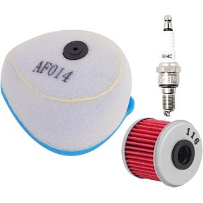 XuLong Air Filter & Oil filter & Spark plugs Compatible with Honda CRF250X 250 CRF 250X CRF250 X 2004-2009/CRF250R CRF 250R CRF250 R 2004-2009/CRF450X CRF 450X 2005-2009/CRF450R CRF 450R 2002-2008