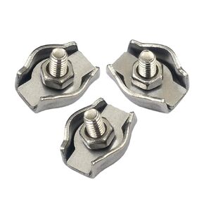 25 pcs Steel Wire Rope Clamp Stopper Fasteners, 304 Stainless Steel Steel Material Cable Lock Clips for 1/8 inch Steel Wire