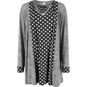 Women's Polka Dot Gown and Paisley Robe Sleep Set