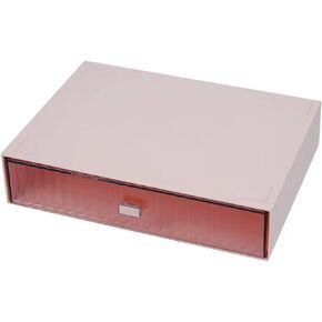 Desk Drawer Organizer, Stackable Office Supplies Desk Organizer, Plastic Plastic Storage Drawer, Desk Grocery Organizer For Stationery/Office Supplies/School/Home (Red 1 Compartment)