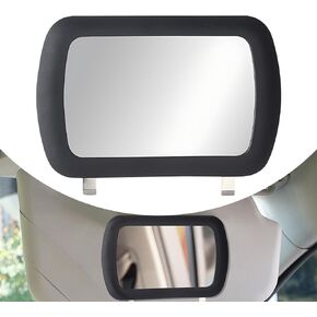 1 PC Car Visor Makeup Mirror, 6.57" x 4.33" PP Frame Snap-on Clip-on Versatile HD Glass Visor Makeup Mirror, Auto Decorative Modification Accessories, Suitable for Most Car Types (Black)
