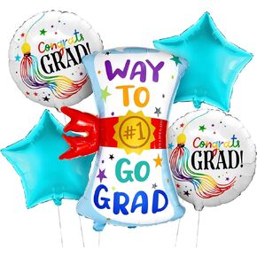 KatchOn, Kindergarten Graduation Balloons - Pack 5 | Big 26 inch, Graduation Certificate Balloons | Congrats Grad Balloon, Kindergarten Graduation Decorations Class of 2024 | Graduation Foil Balloons