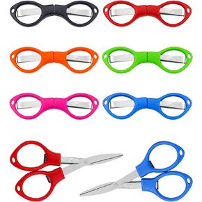 6 Pcs Folding Scissors, Small Stainless Steel Foldable Scissors, Portable Mini Travel Scissors for Home Travel School Office