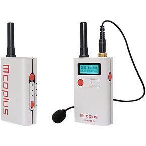 Mcoplus 48 Channel Long Distance Audio Recording Noise Reduction Mic, Wireless Lavalier Microphone System with 1Receiver, 1Transmitters and 1Lapel Mic for Camera, phone, Interview (164 ft Audio Range)