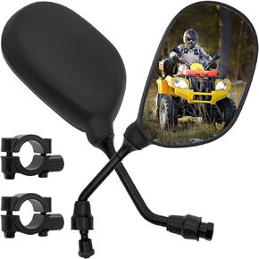ATV Mirrors, Motorcycle Mirrors, 360 Degrees Ball-Type ATV Side Rearview Mirror for Handlebars Bike Snowmobile Scooter Moped Dirt Bike