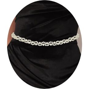 Pearl Waist Chain Belt Stretchy Chains Pearl Belts Adjustable Body Chains Jewelry Accessories for Women and Girl