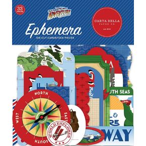 Carta Bella Cardstock 33/Pkg-Icons, Travel Adventure Ephemera