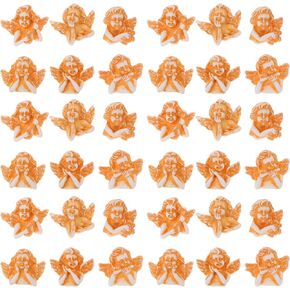 EXCEART 60pcs Angel Charms 3D Bead Flatback Ornament Resin Embellishment for DIY Mobile Phone Hair Accessories Crafts White