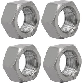 uxcell 4pcs M24 x 1.5mm Pitch Metric Fine Thread Carbon Steel Left Hand Hex Nuts