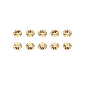 M2x0.4mm(DxP) Hex Nuts - 100Pack - Good for Home Garage Repair - Brass Hexagonal Nuts - Gold Tone