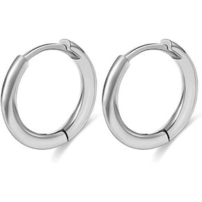 TGNEL Titanium Hoop Earrings for Men Women, Plain/Cubic Zirconia Huggie Earring Charms, Dainty Cartilage/Helix Titanium Earrings for Sensitive Ears