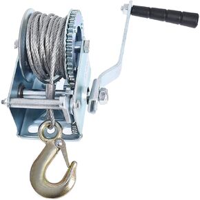 ALL-CARB 1200lbs Heavy Duty Hand Winch Boat Winch with 10m 32ft Steel Cable for Boat Trailer or ATV