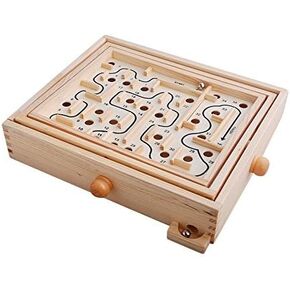 Topwon Wood Labyrinth Table Maze/Balance Board Table Maze Solitaire Game for Kids and Adults - Large - Great Gift