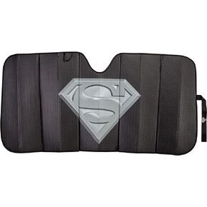 Plasticolor 003883R01 Superman DC Comics Logo Black Matte Finish Car Truck or SUV Front Windshield Sunshade