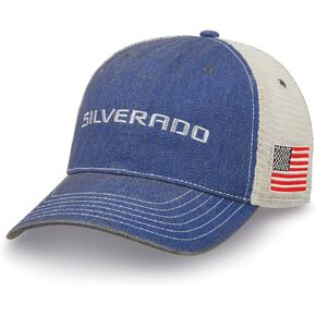Chevy Silverado Washed Denim Hat - Vintage Chevrolet Snapback Cap
