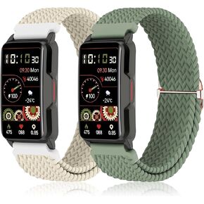 2 Pack Braided Elastic Band Compatible with Mindrose H80 1.47 inch Smart Watch,Adjustable Loop Soft Elastic Replacement Straps for Mindrose H80 Fitness Trackers IP68 for Women Men