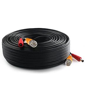 OOSSXX 65 Feet BNC Power Cable Pre-Made Al-in-One Camera Video BNC Extension Cable Wire Cord 65ft for Surveillance CCTV DVR Security System