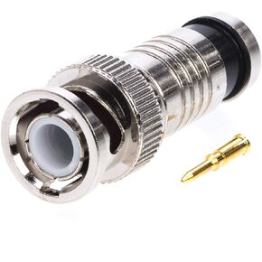 BNC Rg59 Male Compression Coax Connector for CCTV Security Camera DVR (10)
