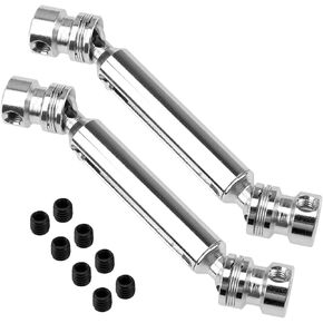2Pack Metal Rear Drive Shaft CVD Transmission Axle Compatible with Wltoys 12428 12423 12429 FY03 FY04 FY05 JJRC Q39 Q46 1/12 RC Crawler Car (Silver)