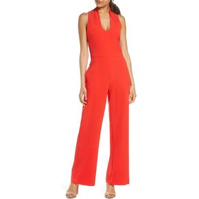 Vince Camuto womens Scoop Neck Crepe Jumpsuit