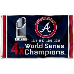 Atlanta Braves Years Series Champions 3x5 Foot Grommet Banner Flag