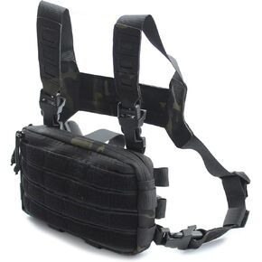 GGYCOB حقيبة الصدر حبال للرجال مضادة للسرقة مخفية تحمل حقيبة كروس للسفر والمشي لمسافات طويلة وركوب الدراجات والصيد في الهواء الطلق خفيفة الوزن مقاومة للماء جيب تكتيكي 1000D نايلون (أسود) in Kuwait