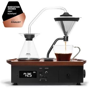 Coffee Alarm Clock Coffee Maker- 2 ounces, Black Walnut