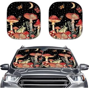 Purple Sun Shade 2 Pieces Automotive Car Windshield Sunshades 28.5x25.5 inch Foldable Car Front Window Sunshade for Most Sedan Vans Trucks, Solid Color
