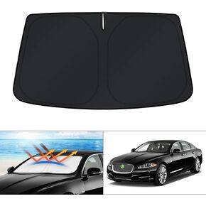 KUST Custom Fit Windshield Sun Shade for Jaguar XJ Accessories 2010-2019 Sunshade Foldable Window Sun Visor Protector Blocks UV Rays Keep Your Car Cooler